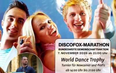 Welttanztag 2026: Discofox-Marathon für den guten Zweck